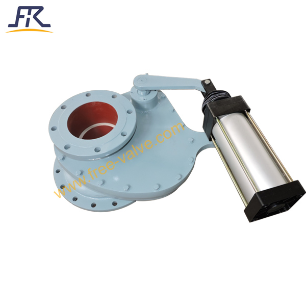 Pneumatic ceramic lined rotating disc gate valve 8 -14 inch