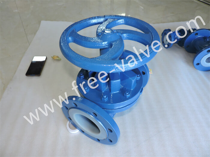 Flange end FRG41F46 PFA fluorine lined diaphragm valve with maual handwheel