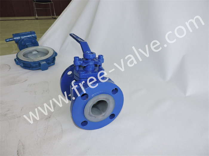 Manual Fluorine Lined Flange Ball Valve for Acid Alkali Resistant