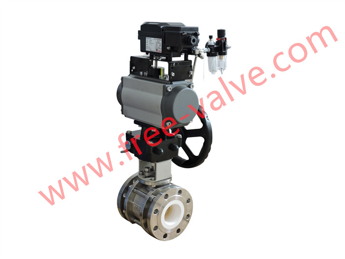 FRQV641TC Pneumatic V-Port Ceramic Lined Control Ball Valve