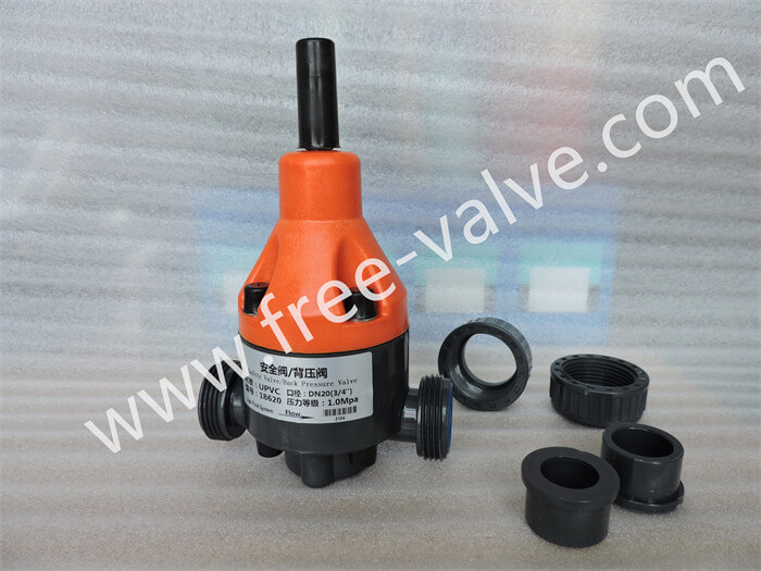 PVC UPVC PVDF Back Pressure Valve Safety Valve