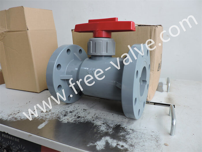 UPVC PVDF Plastic Flanged  Integral Ball Valve For Corrosive