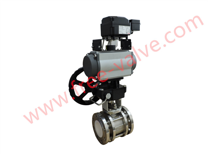 Flanged Segment V port Ceramic Lined Floating Ball Valve For Paper Pulp