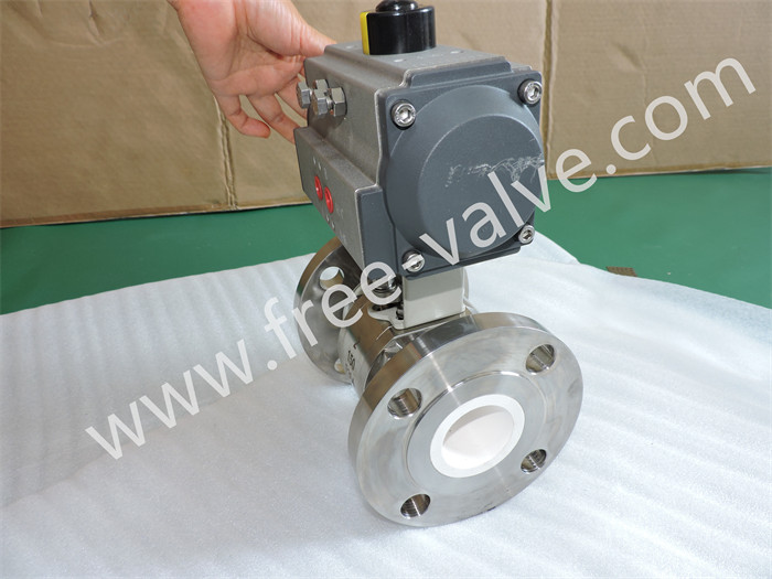 Pneumatic Ceramic Lined Segment Ball Valve with V Port Ball for Chemical Industry