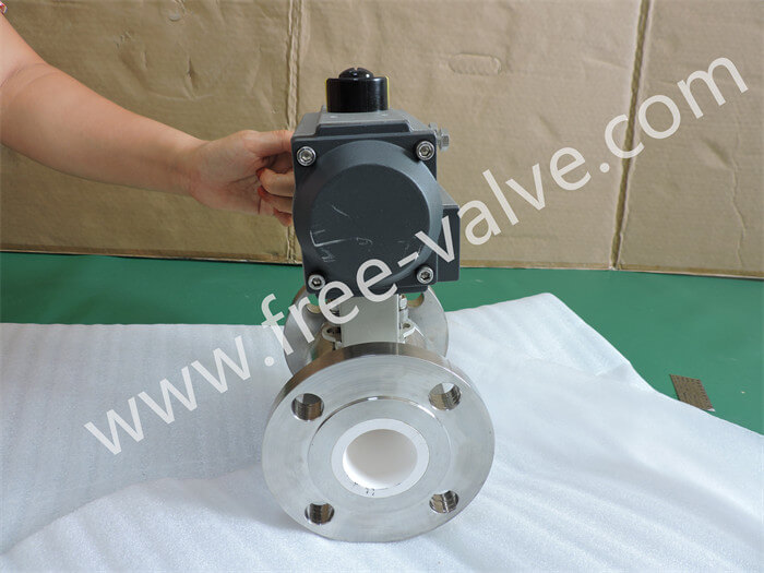 Industrial Valve Flange End V Port Pneumatic Ceramic Segment Control Ball Valve For Lithium battery industry