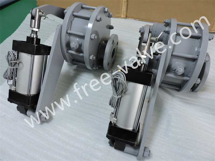 DN50 Pneumatic Ceramic Rotary Double Disc Gate Valves FRXZ644TC for Fly ash