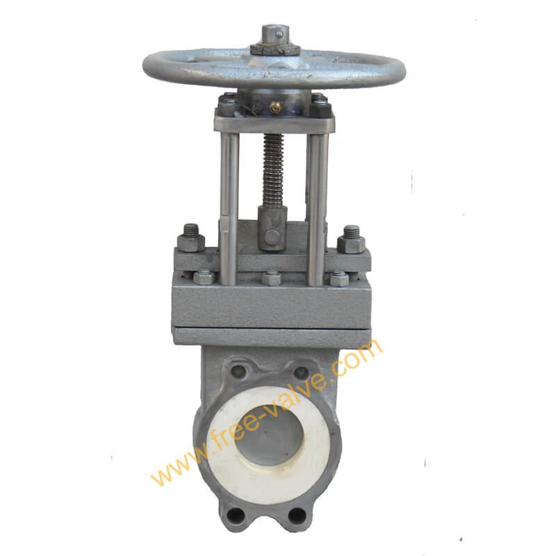 Manual actuated ceramic lined  knife gate valve