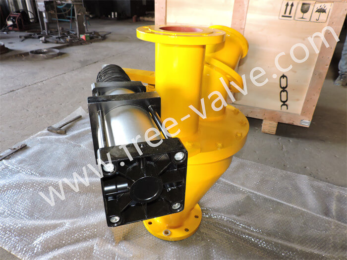 Pneumatic Ceramic Lined Transfer Three-way Diverter Gate Valve