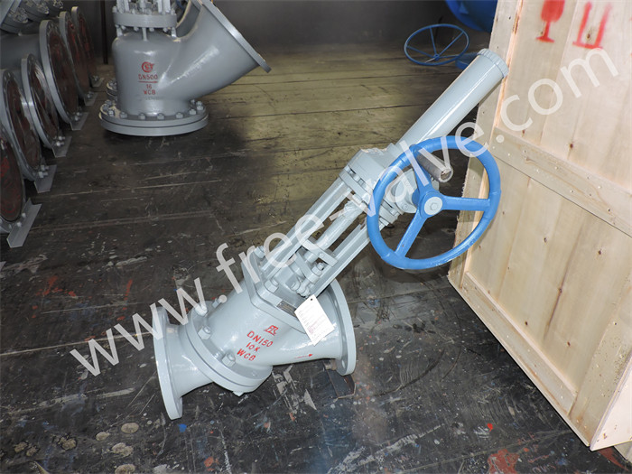 Electric Manual Flanged Y Type Slurry Valve for Aluminum Oxide Industry