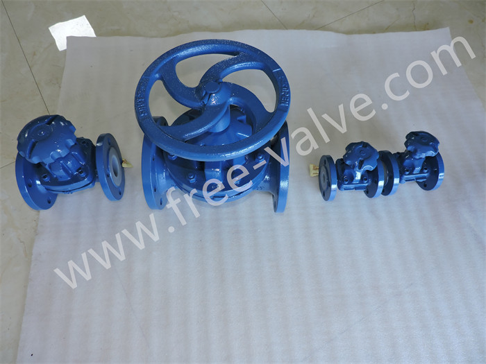 Fully PTFE FEP lined weir type diaphragm valve