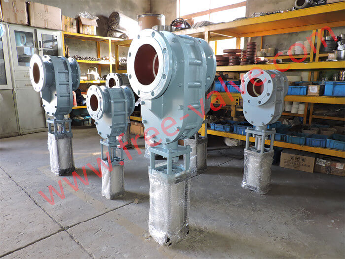 Pneumatic Actuator Ceramic Twin Disc Gate Valve For Dry Ash