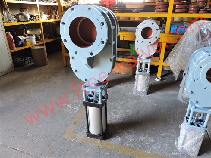 Pneumatic Actuator Ceramic Twin Disc Gate Valve For Dry Ash