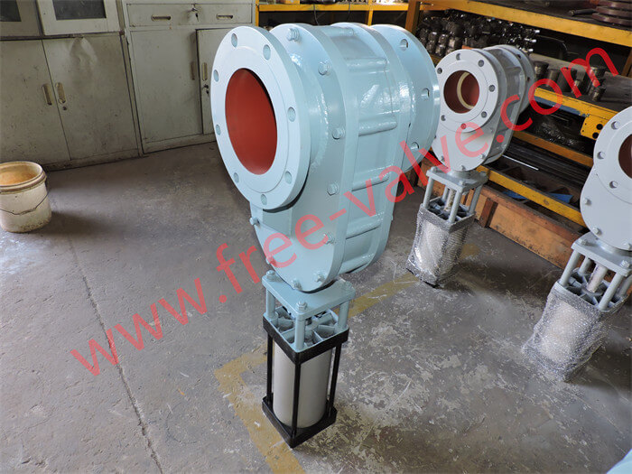 Pneumatic Actuator Ceramic Twin Disc Gate Valve For Dry Ash