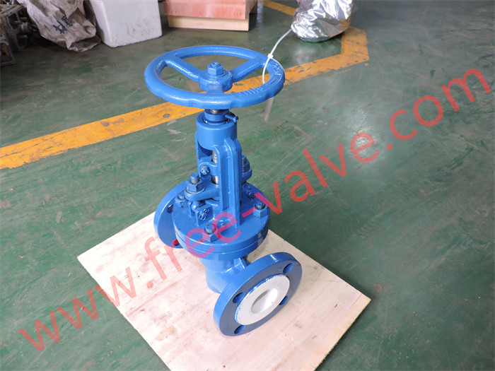 Manual Operated Flanged PTFE PFA FEP fluorine lined globe valve For Acid Industry