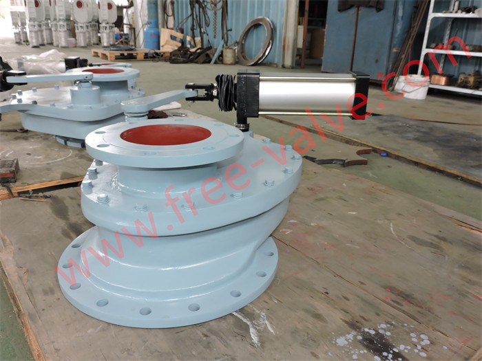 Pneumatic Actuator Rotary Disc Ceramic Feeding Gate Valve For Dry Ash