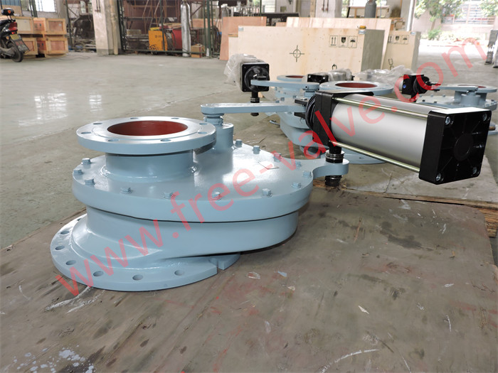 Pneumatic Actuator Rotary Disc Ceramic Feeding Gate Valve For Dry Ash