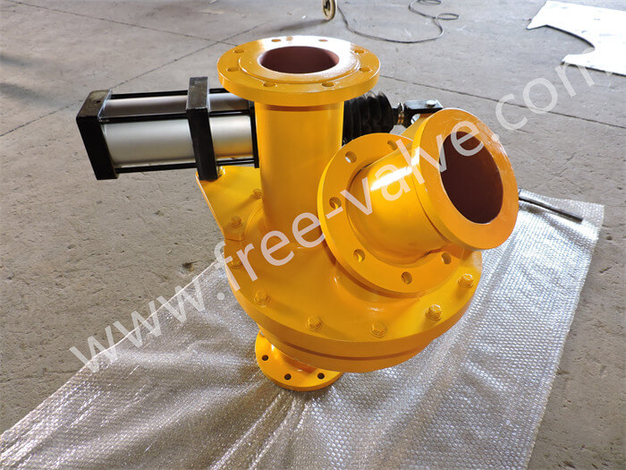 FRZ645TC Pneumatic Drum Type Ceramic lined Rotary Disc Three Way Diverter Valves