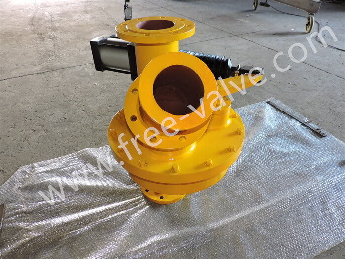 FRZ645TC Pneumatic Drum Type Ceramic lined Rotary Disc Three Way Diverter Valves